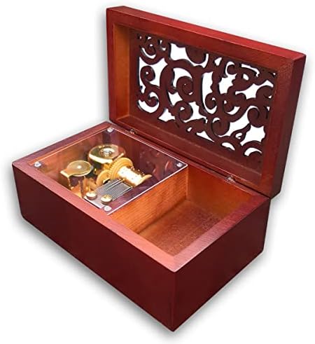 השמיעו [אני מאמין] בראון עץ חלול אאוט קופסת קופסת תכשיטים עם תנועה מוזיקלית של סנקיו